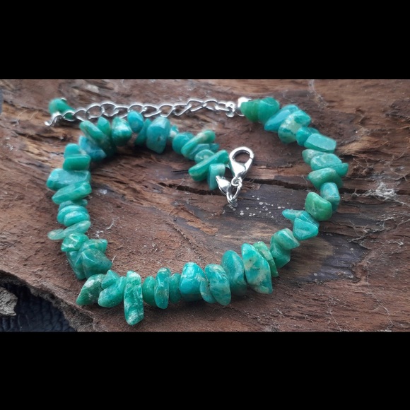 Amazonite chips Silver Bracelet - Picture 1 of 4